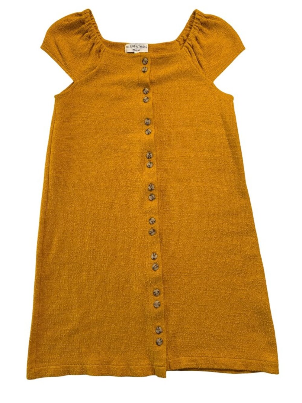 Madewell Texture & Thread Cap Sleeve Dress~Size XS~Tuscan Yellow Mini L18 10 - Picture 8 of 10